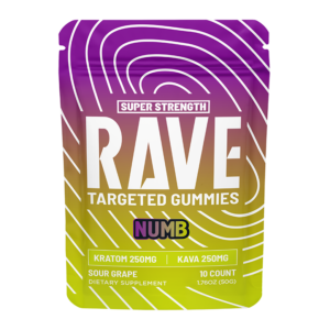 Numb (Kratom + Kava) Rave Kratom - Kratom Extract Gummies