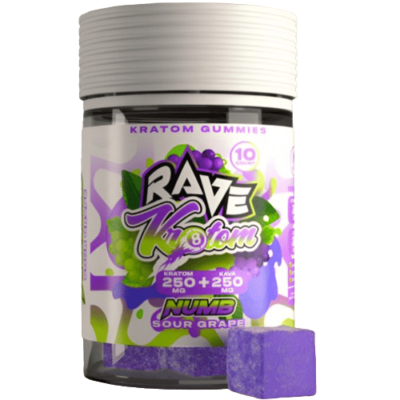 Numb (Kratom + Kava) Rave Kratom - Kratom Extract Gummies