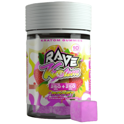 Boost (Kratom + Caffeine) Rave Kratom – Kratom Extract Gummies