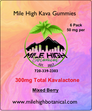 Mile High Kava Gummies 6 pack (50mg ea) Mixed Berry